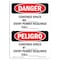 Signmission OSHA Danger, Confined Space Permit Required Bilingual, 10in X 7in Decal, OS-DS-D-710-VS-1080 OS-DS-D-710-VS-1080 - alternate 1